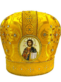 Митра парча Греция (желтая с золотом)58р