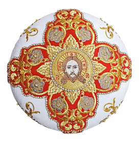 Митра белая, Цветы (вышивка) 59р.