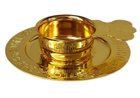 Комплект тарелочка + ковш (золото)