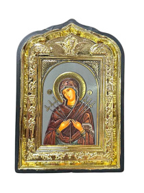 Семистрельная икона  рамка голуб, пластик 10/14см