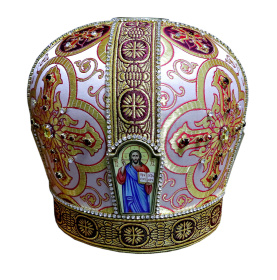 Митра парча  (белое,золото,бордо) 57 р
