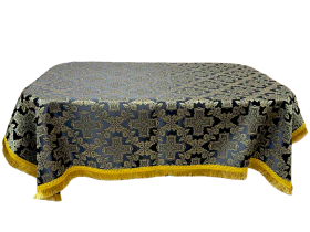 Скатерть  напрестольная парча Т  (черное золото) 125/125 см