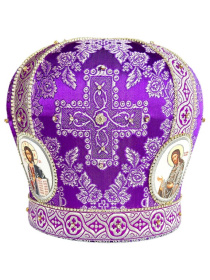 Митра парча  (фиолетовый с серебром) 57 р