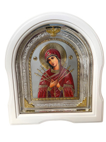 Икона Пресвятой Богородицы "Семистрельная" (арка) 25/28 см