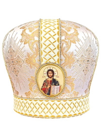 Митра парча Греция (белое золото) 57 р