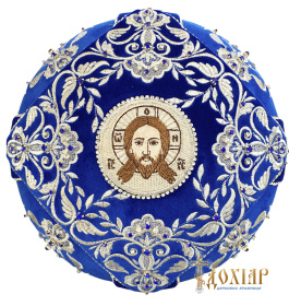 Митра, бархат,темно синяя (вышивка) 58р