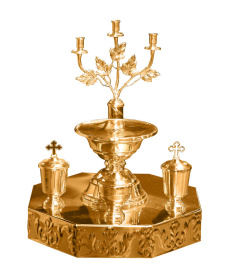 Литийное блюдо, всенощное чеканка (литье)