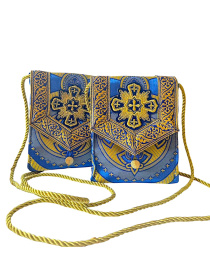Сумка для дароносица парча (синий) 11/14