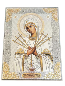 Икона литография Семистрельная  (конгреф, тиснение) 30/40 см