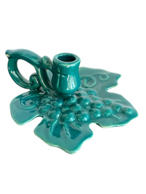 Подсвечник ЛИСТ БОЛЬШОЙ ЗЕЛЕНЫЙ ф1,5 см