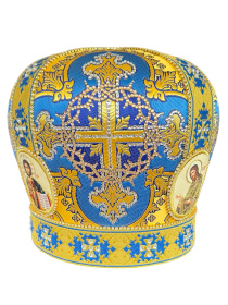 Митра парча Греция (желто-синяя)  59,5р