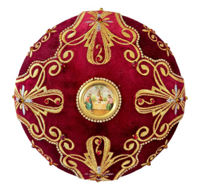 Митра, бархат (вышивка розочка) 60р