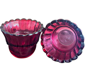 Стакан для лампады КРАСНЫЙ (стекло) Греция ↨6см Ǿ8см