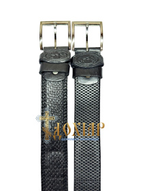 Ремень мужской кожаный  (на обороте молитвы) 4 см