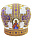 Митра парча Греция (белый с фиолетовым) 58,5р