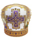 Митра парча Греция (белый с фиолетовым) 58,5р