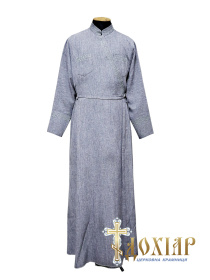 Подрясник лен-габардин (серый, вышивка крест) 58р.