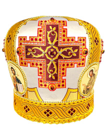 Митра парча Греция (золото бордо) 59р