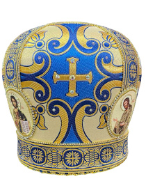 Митра парча Греция (синий с золотом) 56,5р