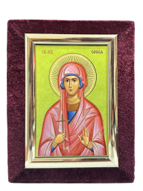 Икона бархат св. мц. София  9/12 см