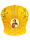 Митра золотистая, парча  (вышивка крест лучи) 58р