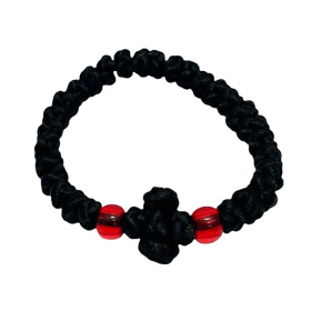 Браслет узелки плетеный (черный)