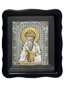 СПИРИДОН ТРИМИНФУНТСКИЙ ↕25см ↔21.5см Дерево Шелкография Гальванника