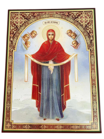 Икона литография Покров Пресвятой Богородицы 30/40 см