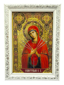 Икона СЕМИСТРЕЛЬНАЯ (печать на стекле, багет) 22/30см