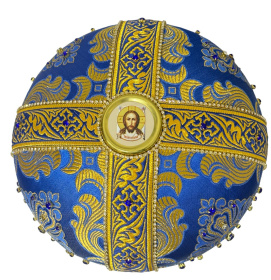 Митра парча  (синяя с золотом) 58 р