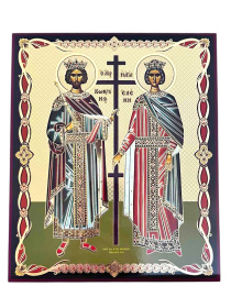 Литография иконы св. Константин и Елена 20/24 см