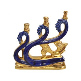 Подсвечник ВОЛНА БУЛАТ ЦВЕТНАЯ ф1,5 см