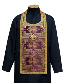 Епитрахиль короткая парча Т(бордо)  80см