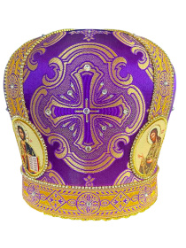 Митра парча  (фиолетовый с золотом) 57 р