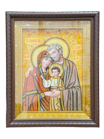 Святое Семейство (янтарь,багет) 22/27 см