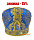 Митра парча  (синяя с золотом) 58 р