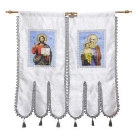 Хоругви тканевые, парча Т (иконы на холсте) 60/120