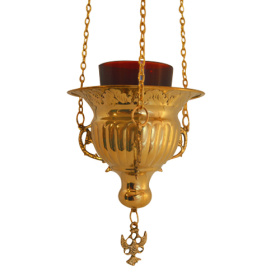 ЛАМПАДА подвесная ↕60см ↑18см Ø13см Латунь Греция (589B)