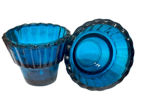 Стакан для лампад стекло СИНИЙ КРАШЕННЫЙ ↔8.5см 7см ⌀4,5см