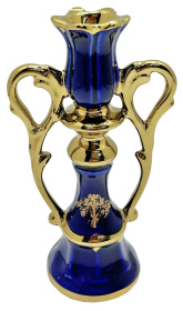 Подсвечник Лотос Синий Комбинированный ↕17см