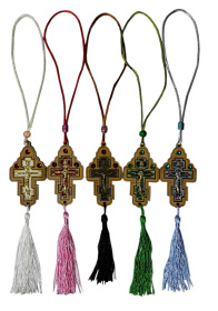 Подвеска Крест цветная нить  (нов)  4/6  см